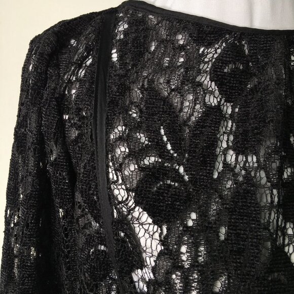 New Free People Women's Black Boho Lace Long Sleeve Dress Size Small - Picture 4 of 15